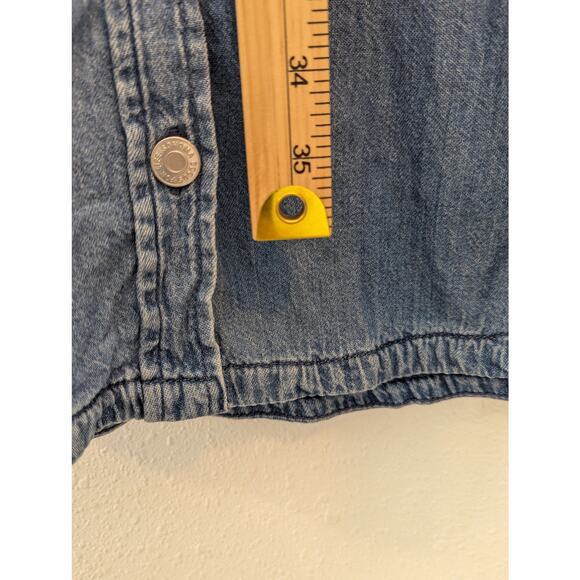 Women's Sonoma Premium Denim Tie Waist Button Down Shirt Dress Size S - Picture 6 of 7